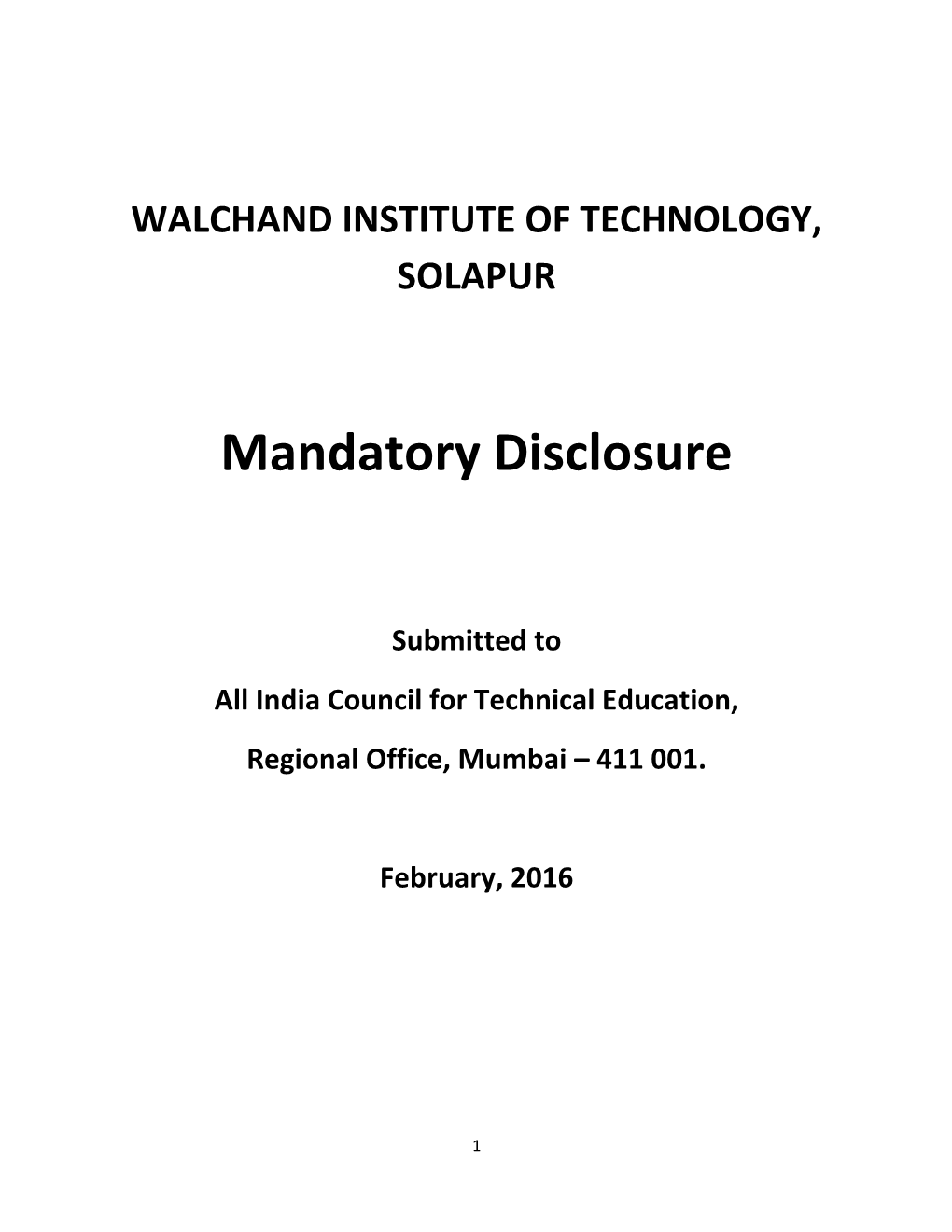 Mandatory Disclosure