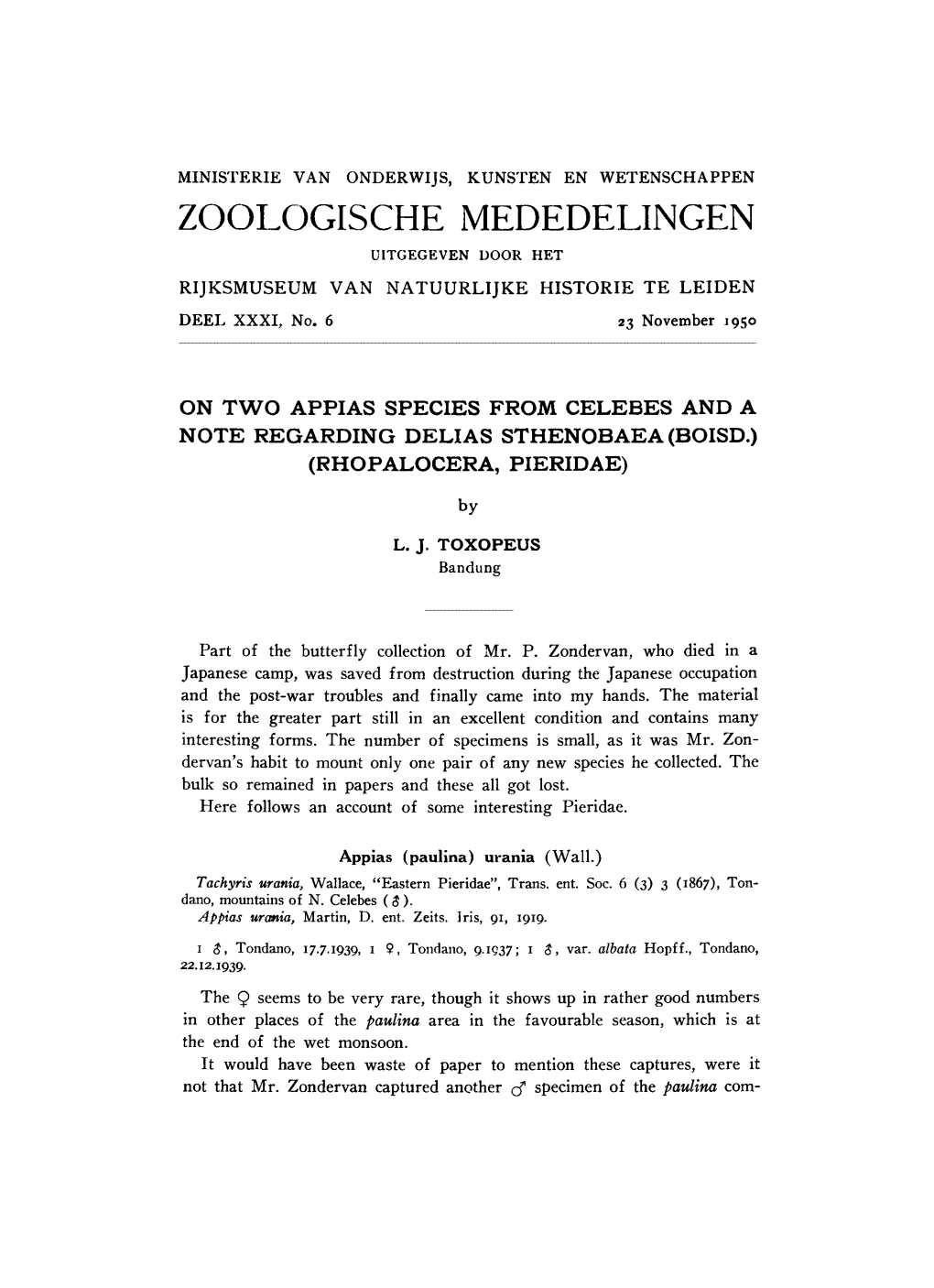 Zoologische Mededelingen