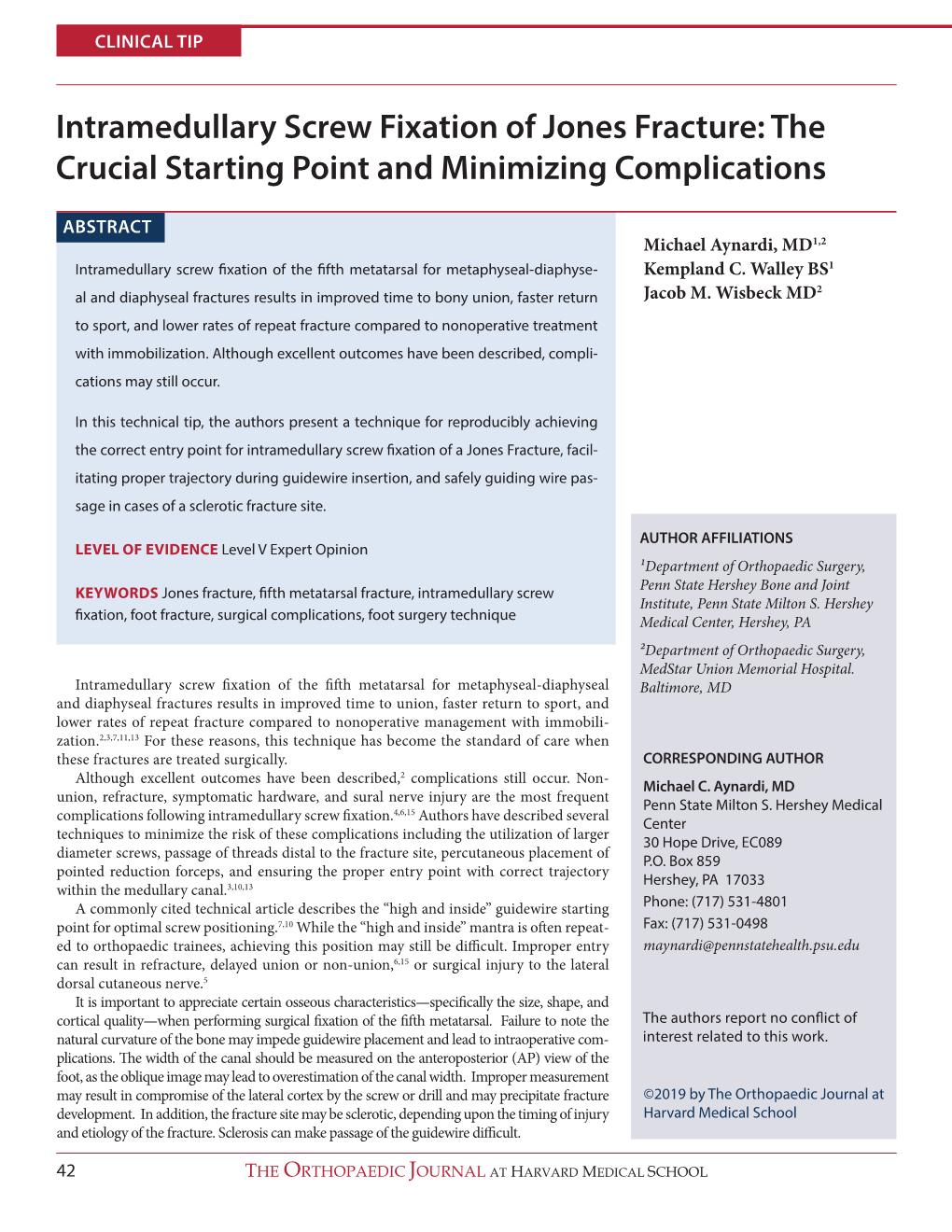 Intramedullary Screw Fixation of Jones Fracture: the Crucial Starting Point and Minimizing Complications