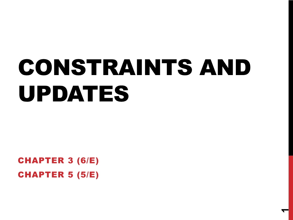 Constraints and Updates