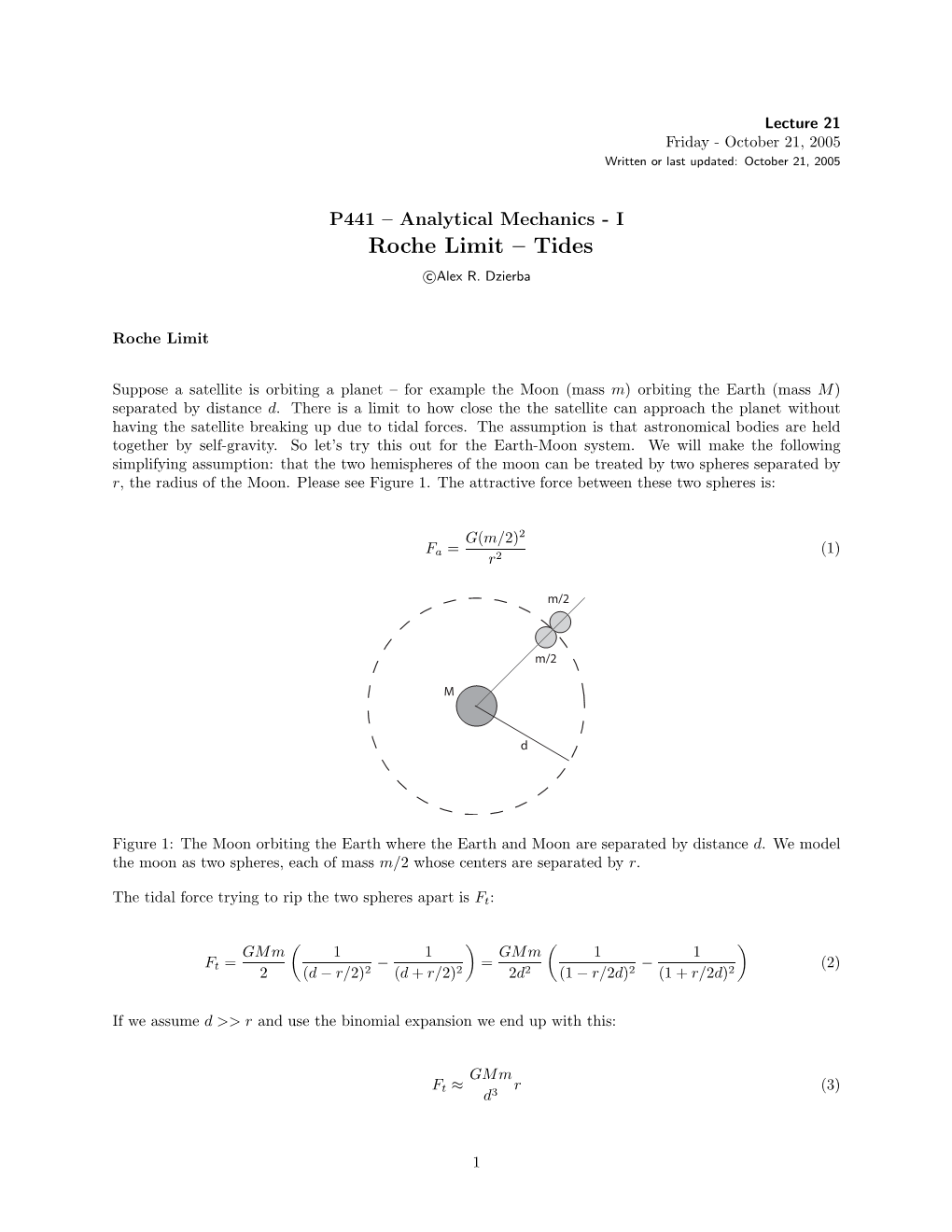 Roche Limit – Tides C Alex R