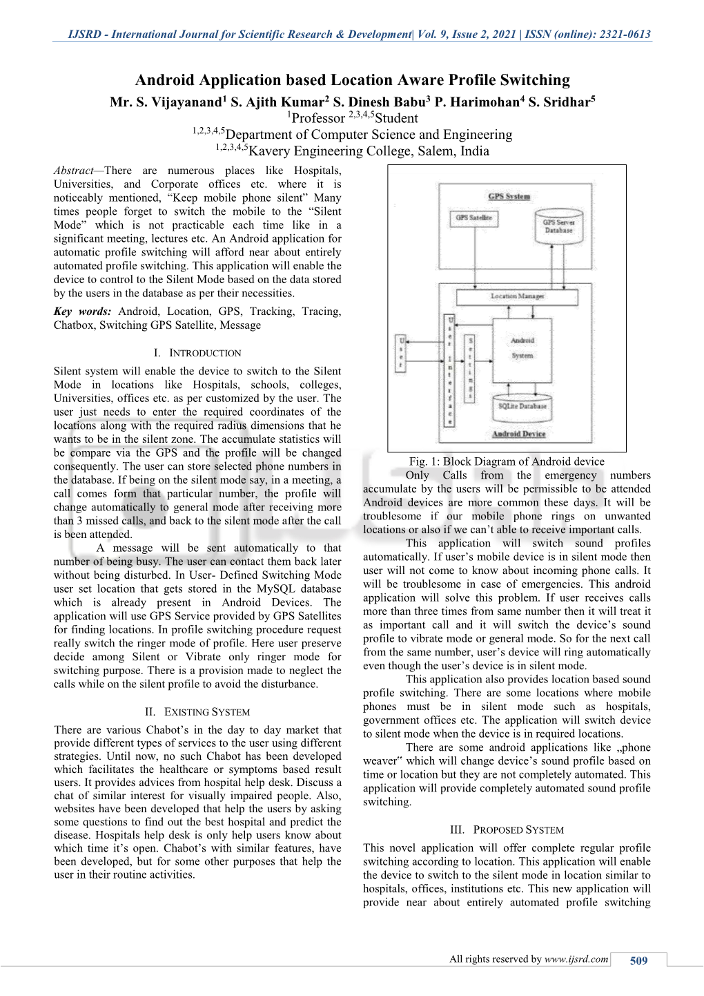 International Journal for Scientific Research & Development