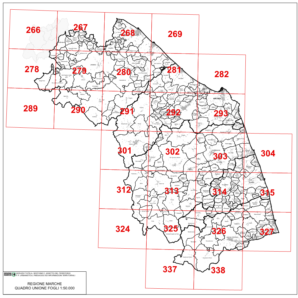 Regione Marche Quadro Unione Fogli 1:50.000