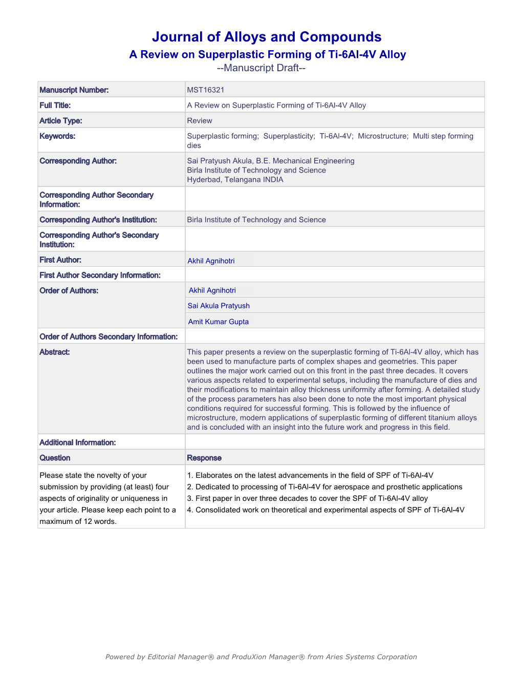 A Review on Superplastic Forming of Ti-6Al-4V Alloy