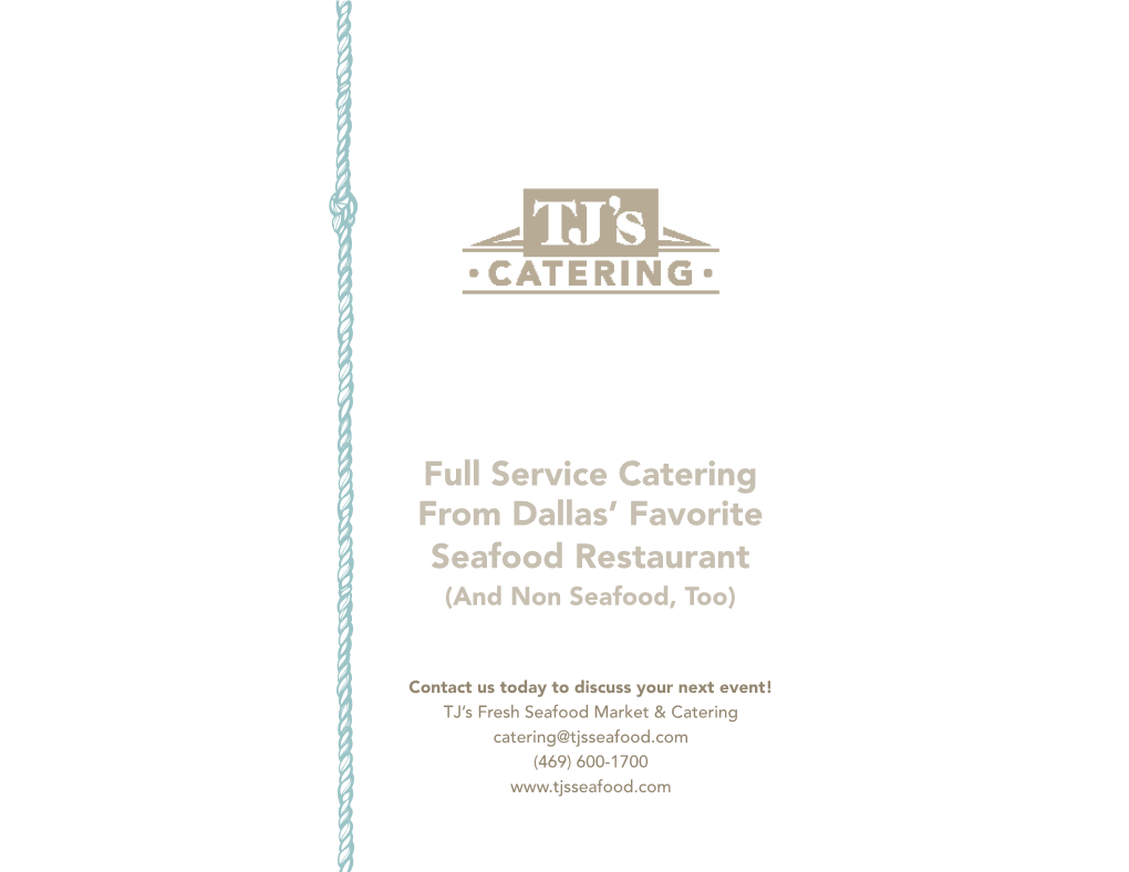 Full Service Catering from Dallas' Favorite Seafood Restaurant