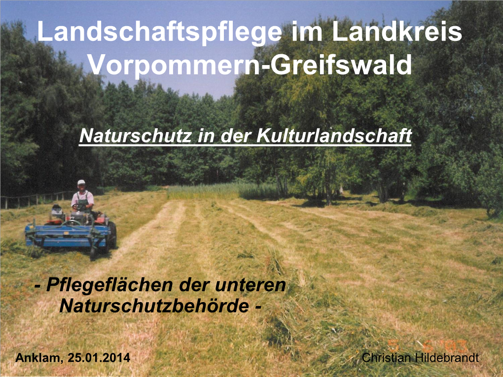 Landschaftspflege Im Landkreis Vorpommern-Greifswald