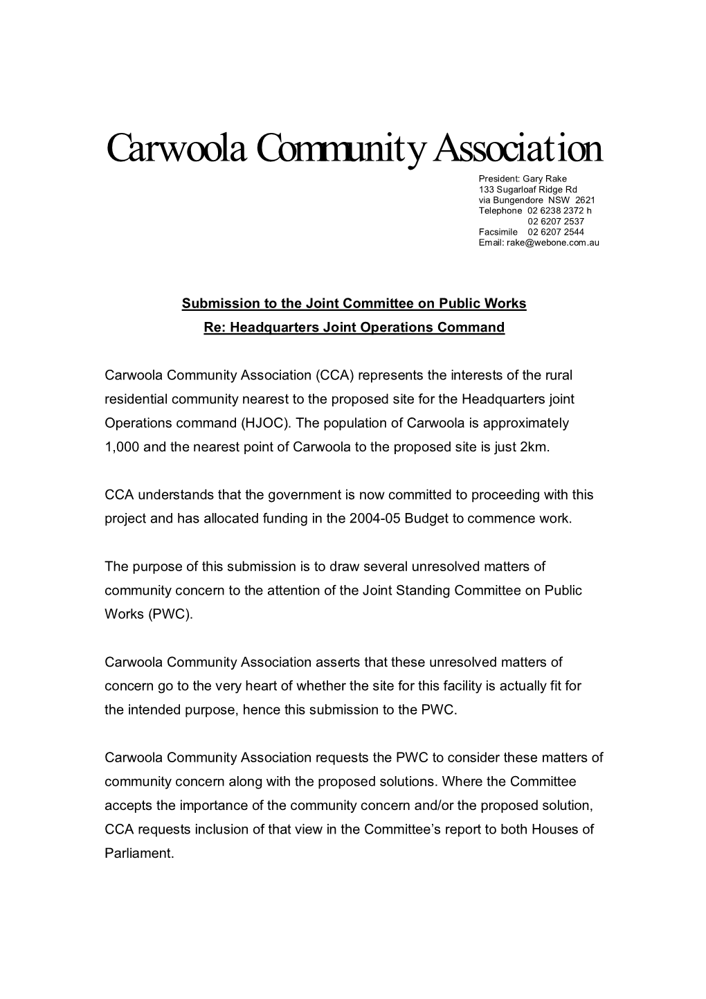 Carwoola Community Association