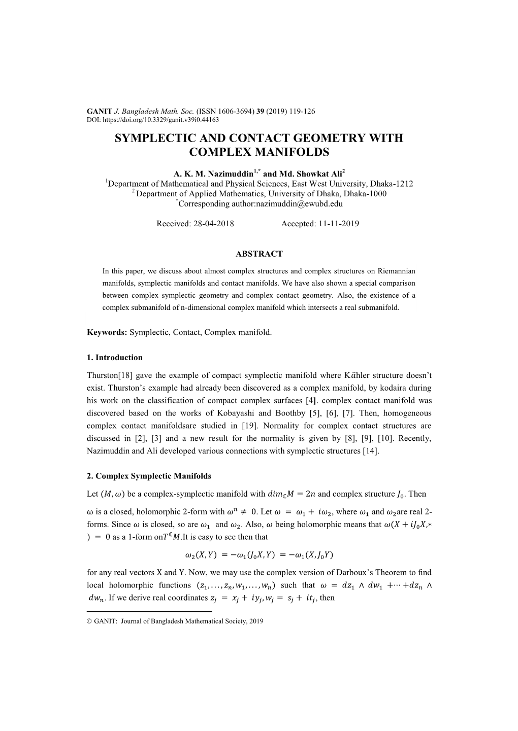 Symplectic and Contact Geometry with Complex Manifolds