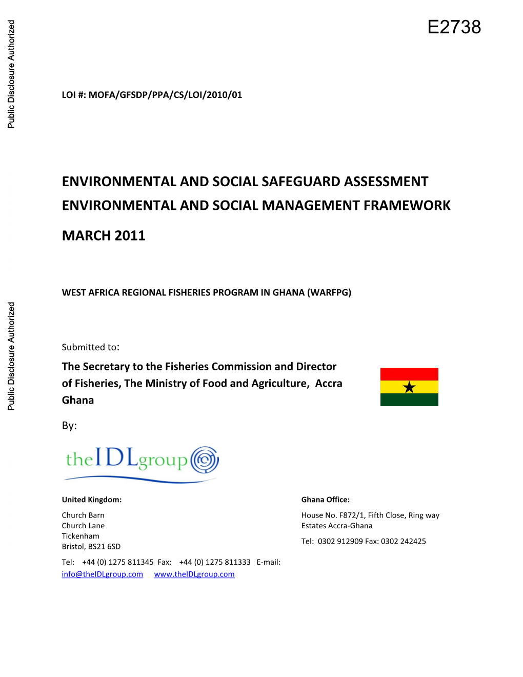 Chapter 6 Environmental and Social Assessment of Draft Fisheries and Aquaculture Sector Development Plan (Fasdp)