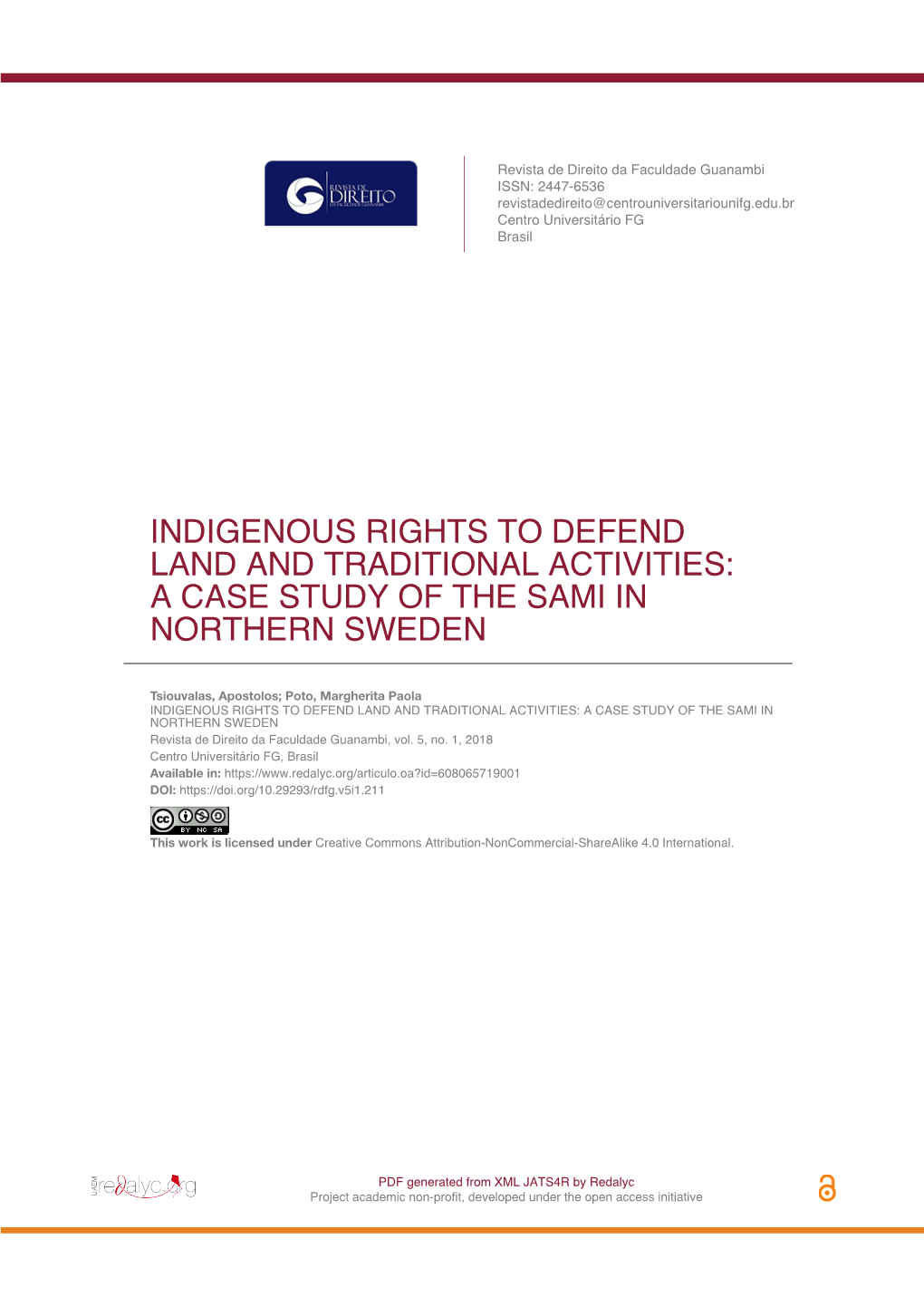 Indigenous Rights to Defend Land and Traditional Activities: a Case Study of the Sami in Northern Sweden