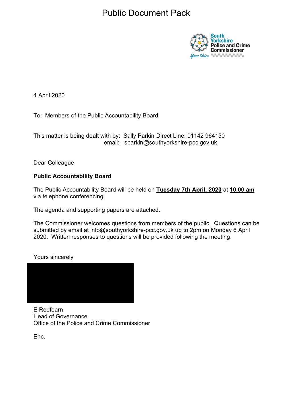 Agenda Document for Public Accountability Board, 07/04/2020