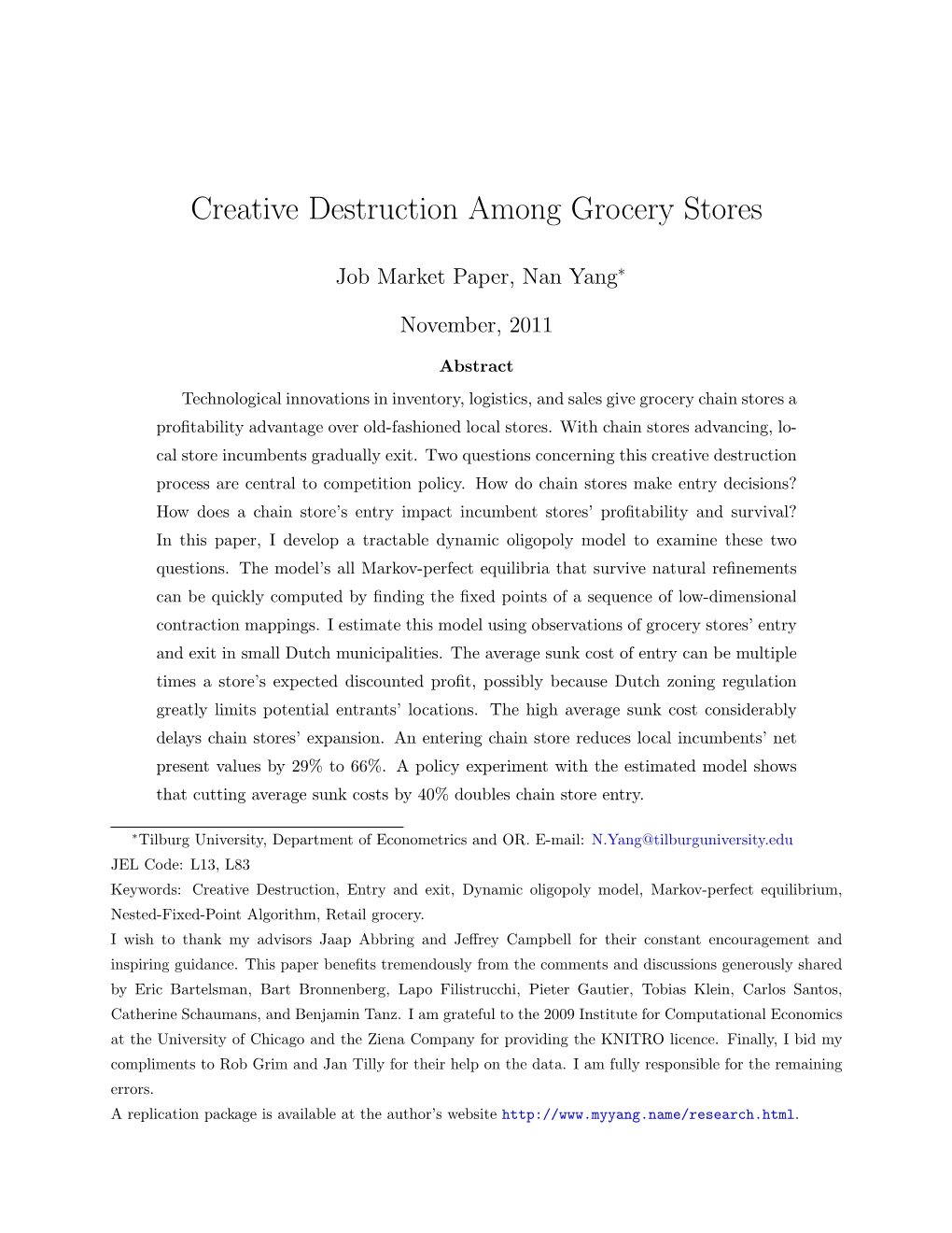 Creative Destruction Among Grocery Stores