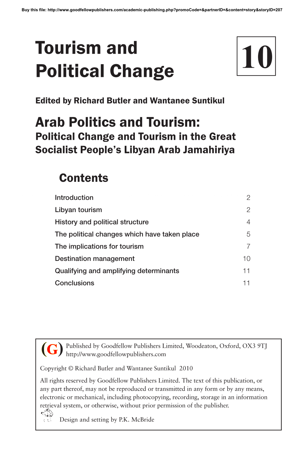 Tourism and Political Change 10