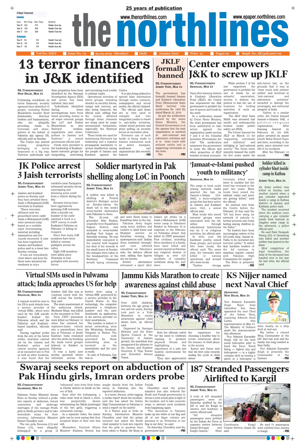 13 Terror Financers in J&K Identified