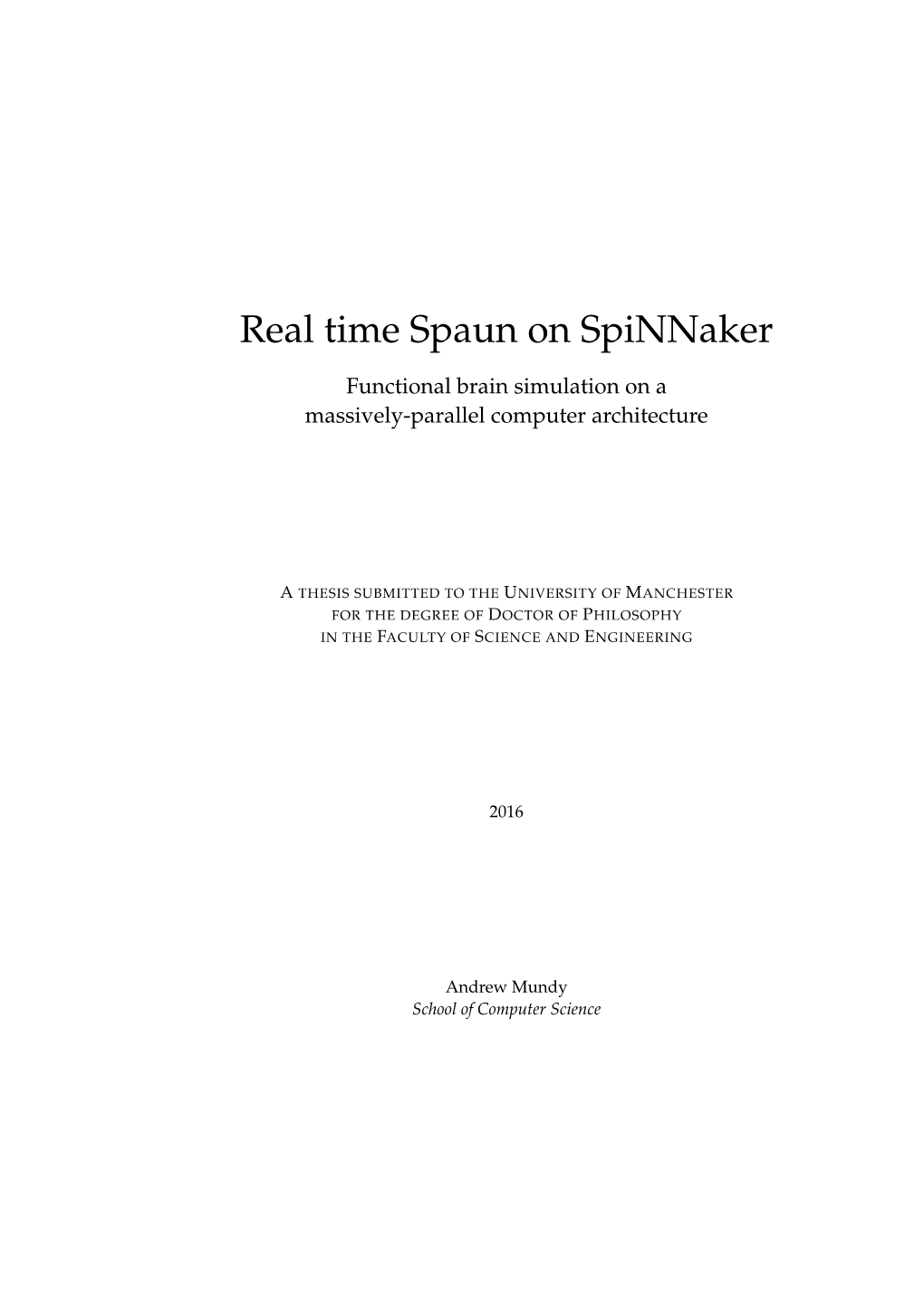 Real Time Spaun on Spinnaker