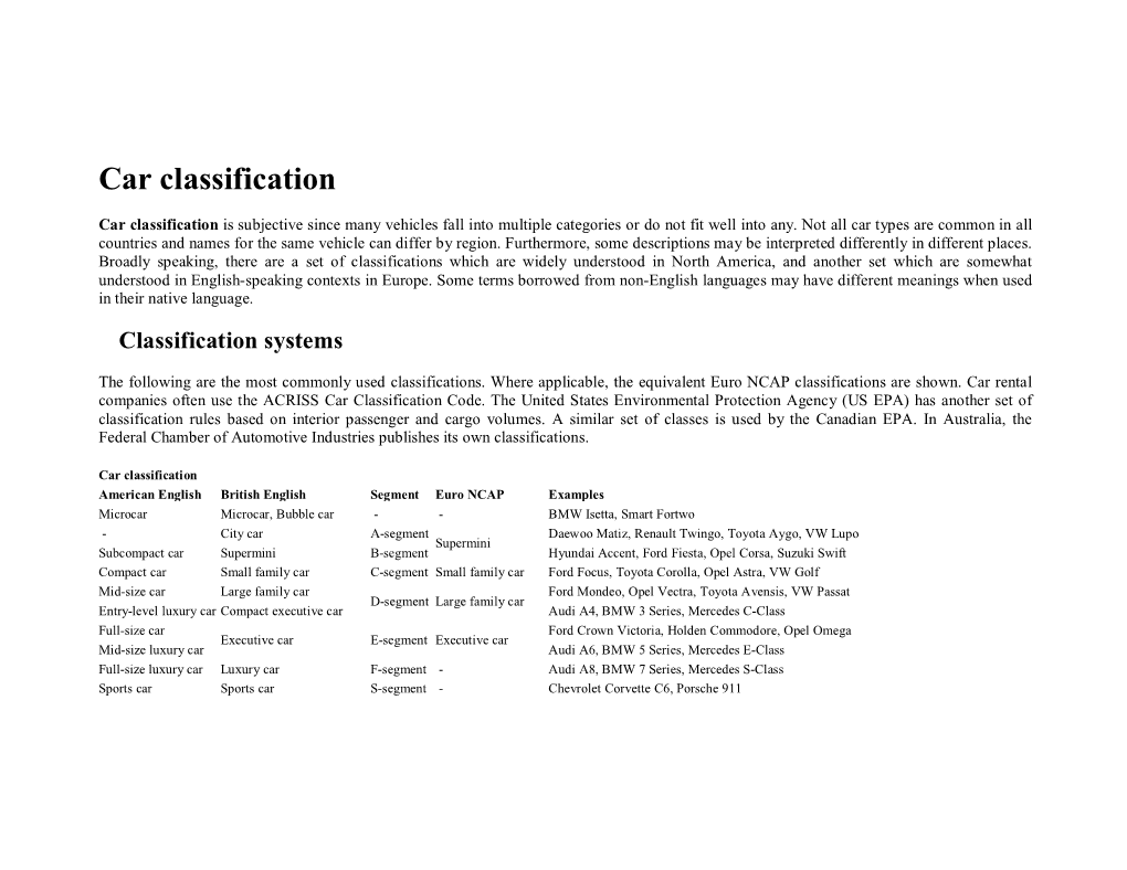 Car Classification