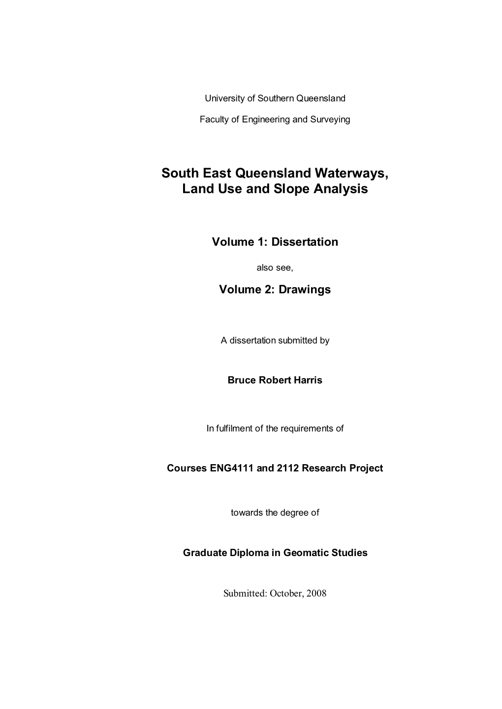 South East Queensland Waterways, Land Use and Slope Analysis