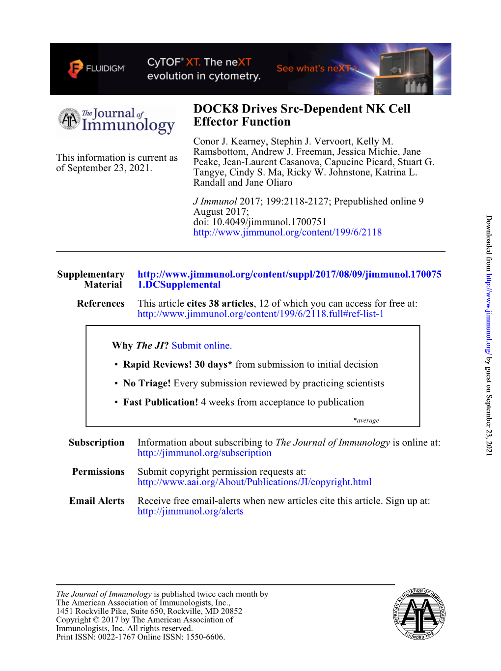 DOCK8 Drives Src-Dependent NK Cell Effector Function Conor J