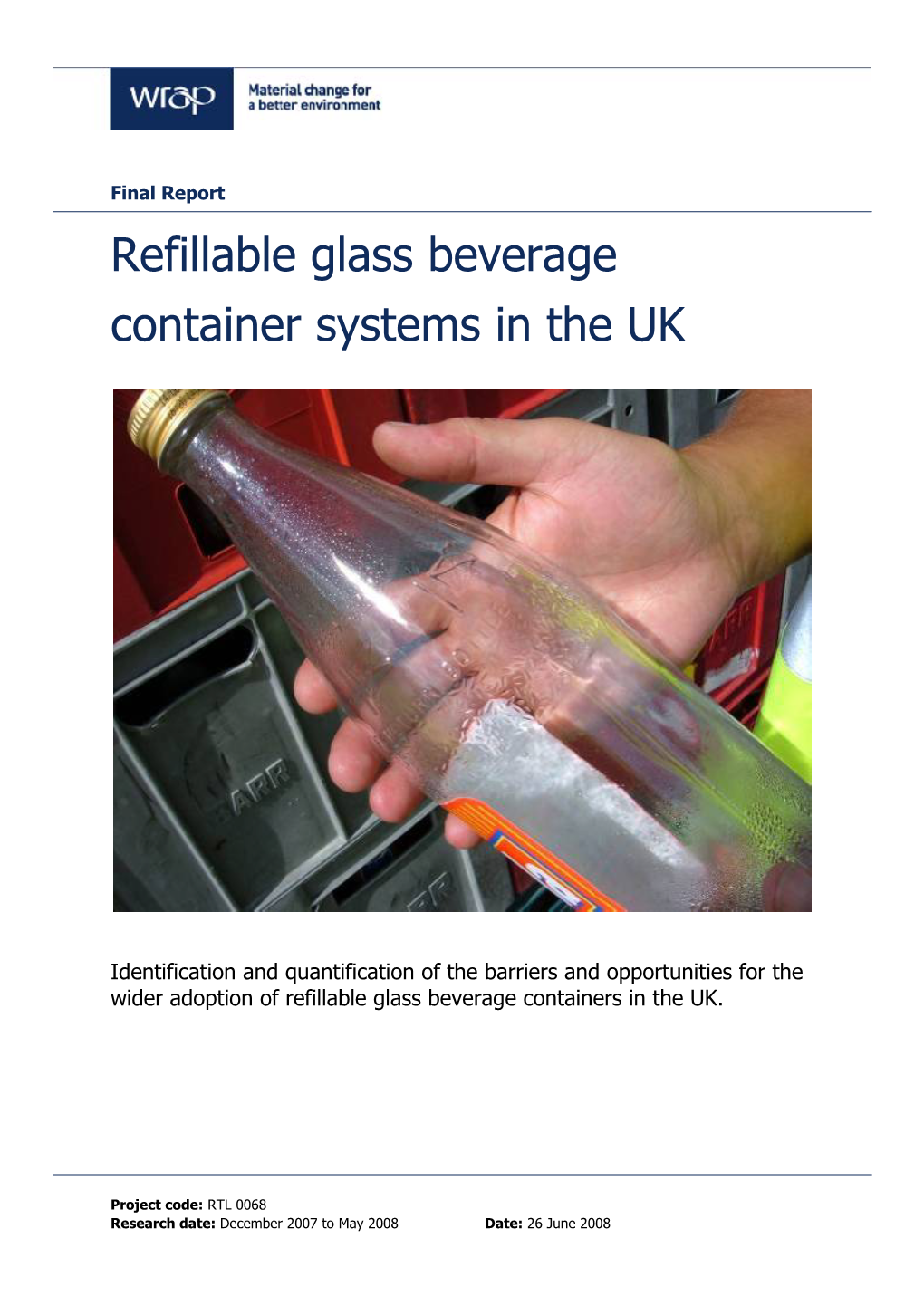Refillable Glass Beverage Container Systems in the UK