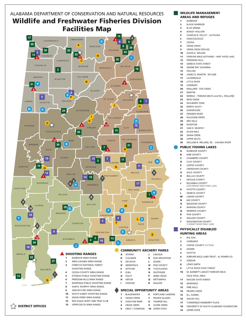 2021 Wildlife & Fisheries Division Facilities