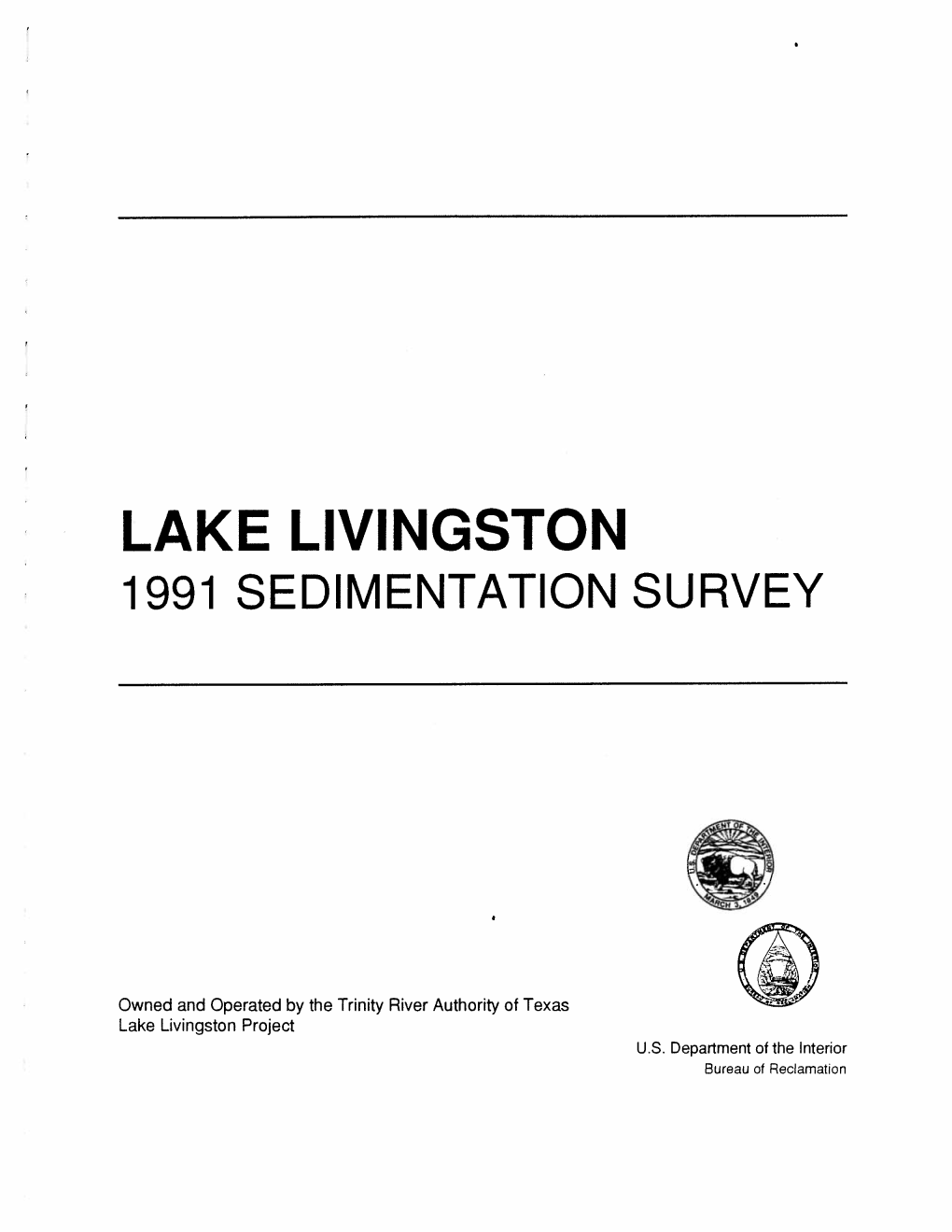 Lake Livingston 1991 Sedimentation Survey