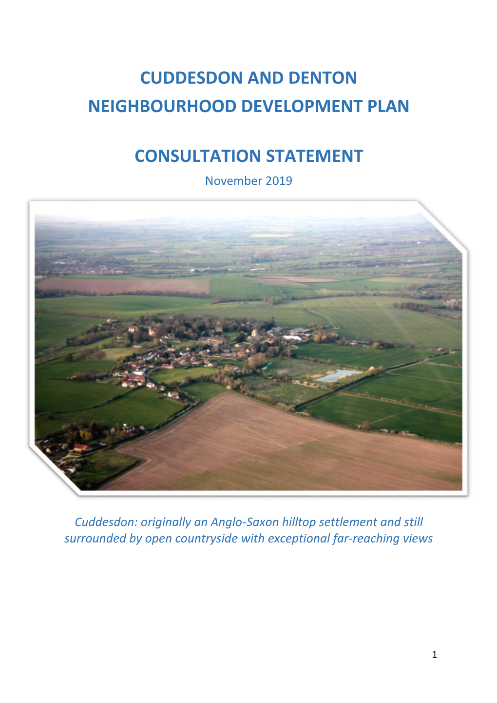 Cuddesdon and Denton Neighbourhood Development Plan