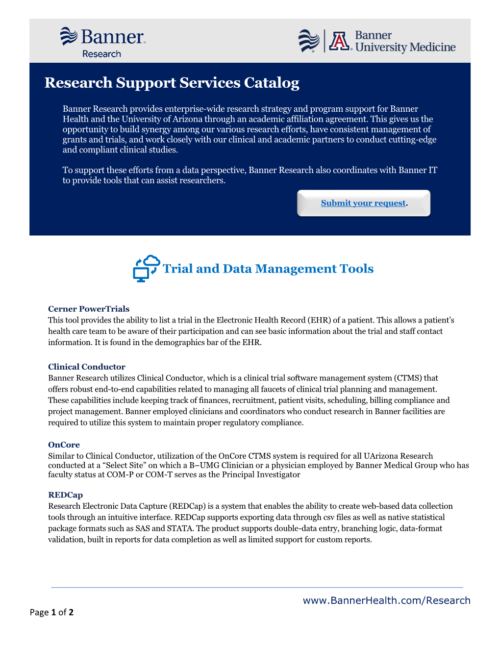 Research Support Services Catalog