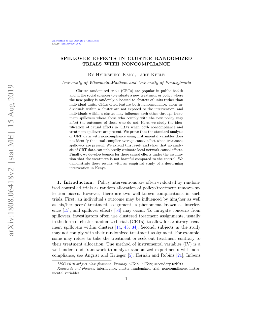 Spillover Effects in Cluster Randomized Trials with Noncompliance