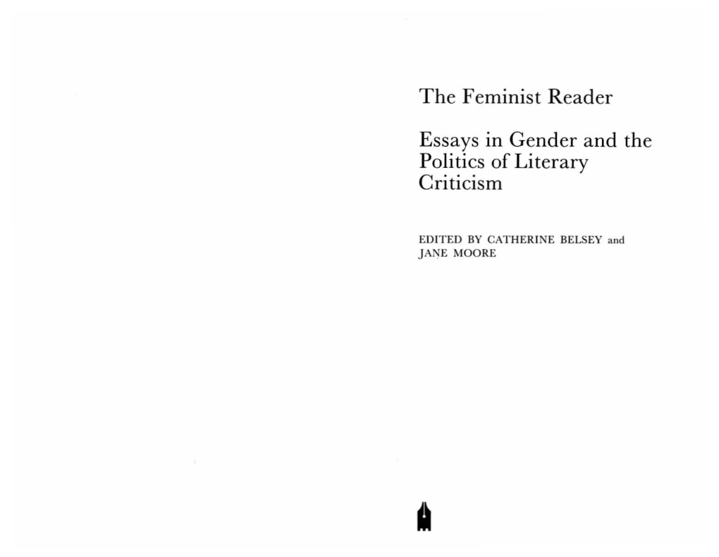 The Feminist Reader Essays in Gender and the Politics of Literary Criticism