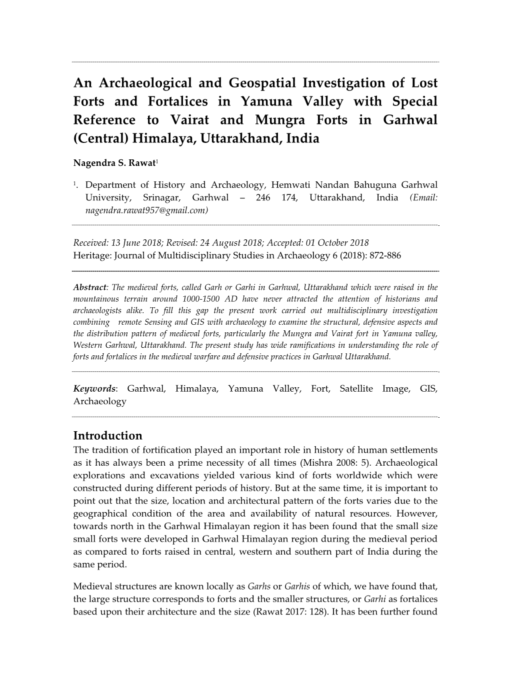 An Archaeological and Geospatial Investigation of Lost Forts And