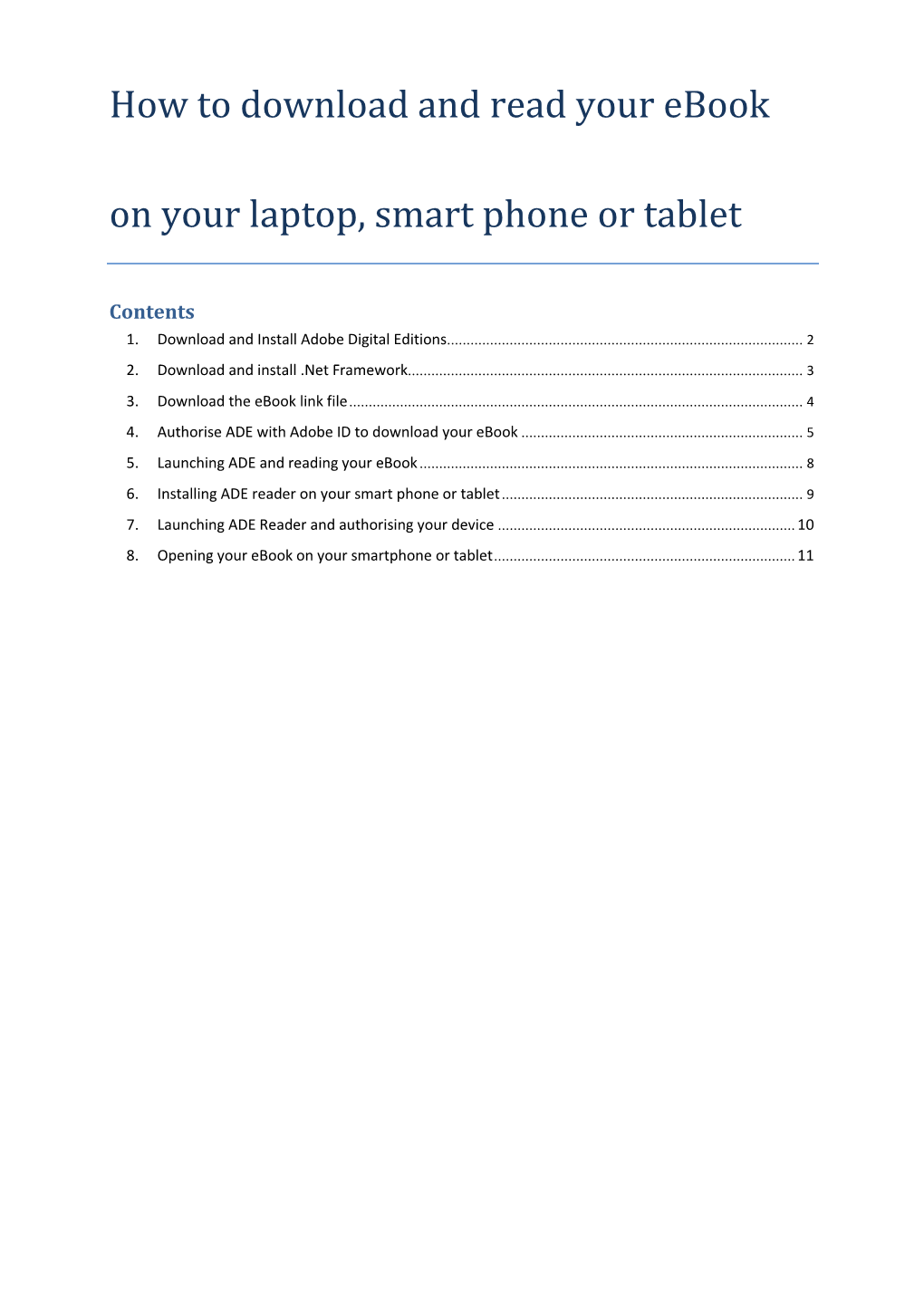 How to Download and Read Your Ebook on Your Laptop, Smart Phone Or Tablet