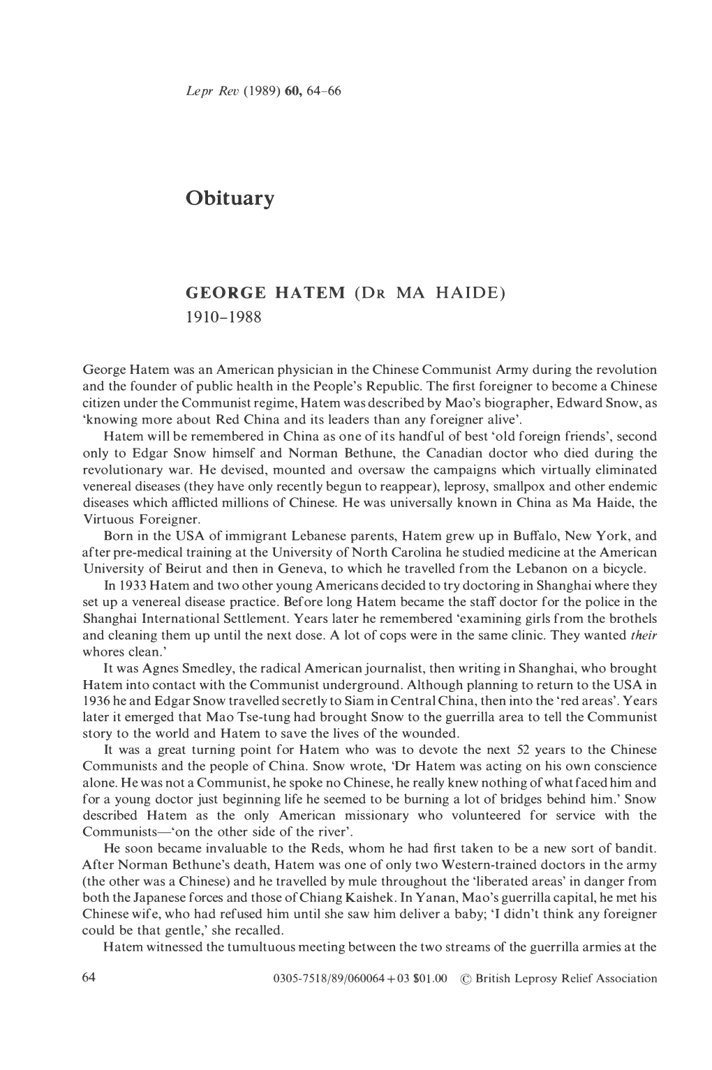 64-66 Obituary (DR MA HAIDE)