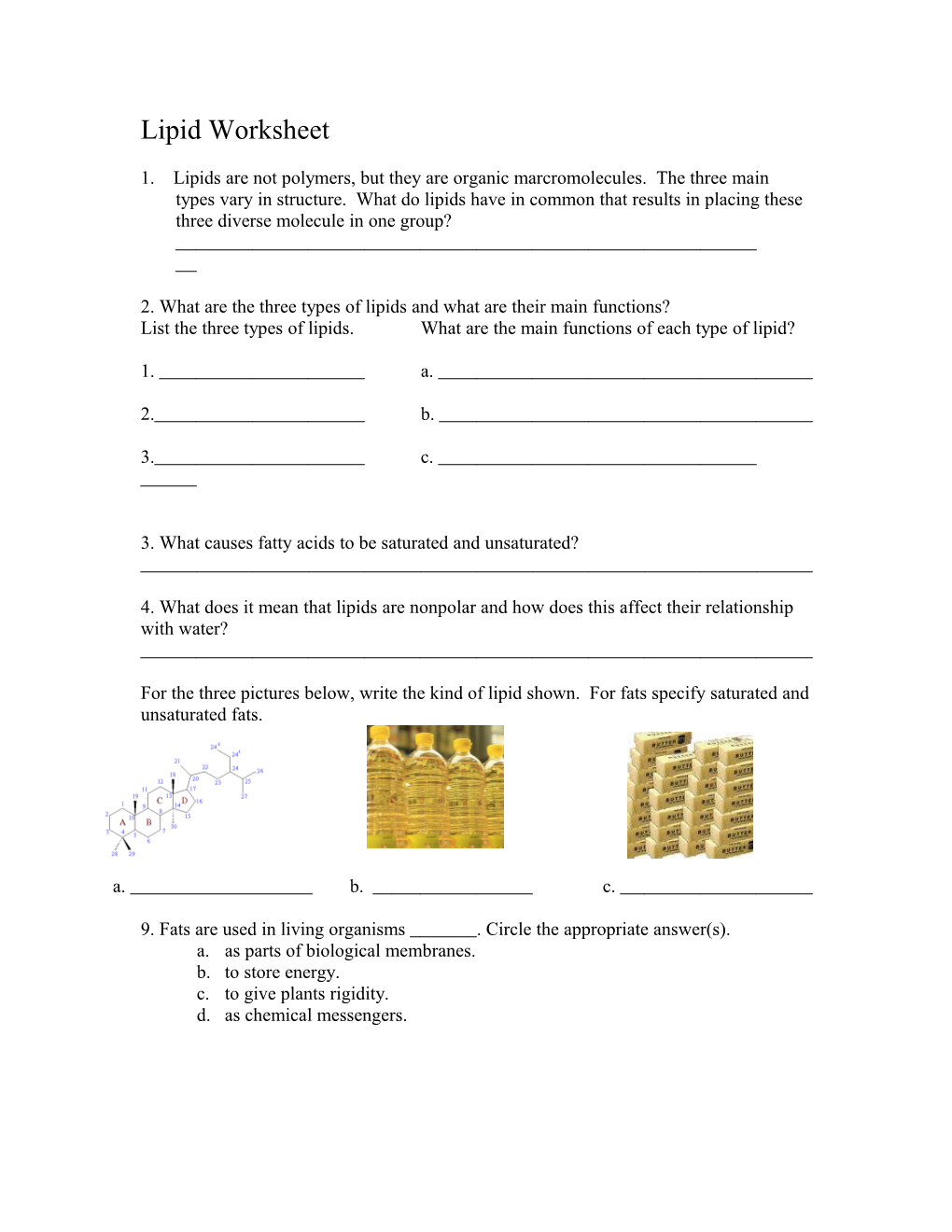 3. What Causes Fatty Acids to Be Saturated and Unsaturated?