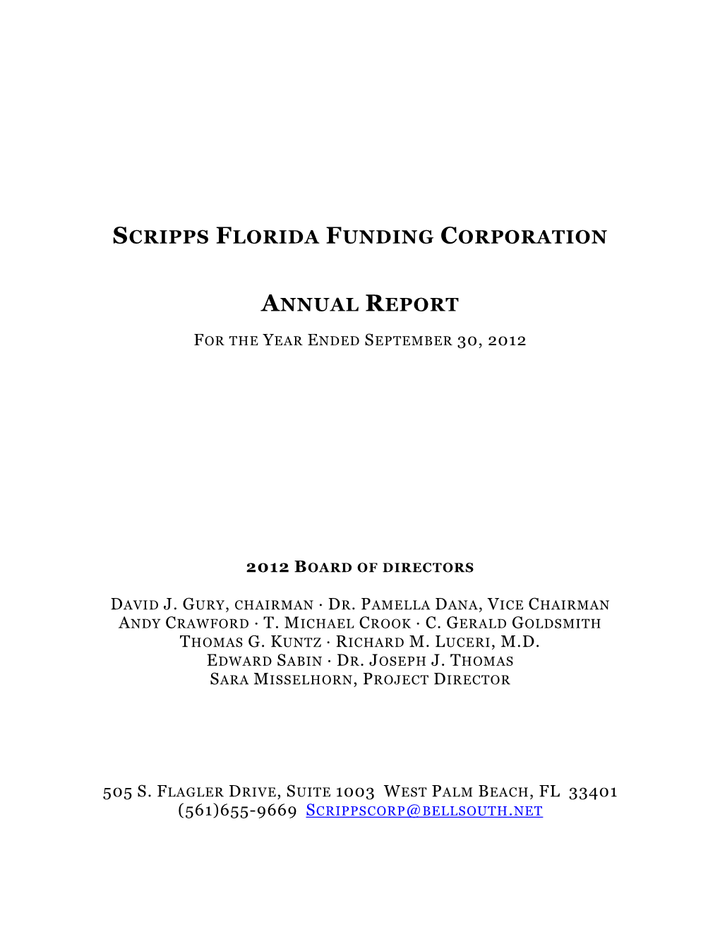 Scripps Florida Funding Corporation