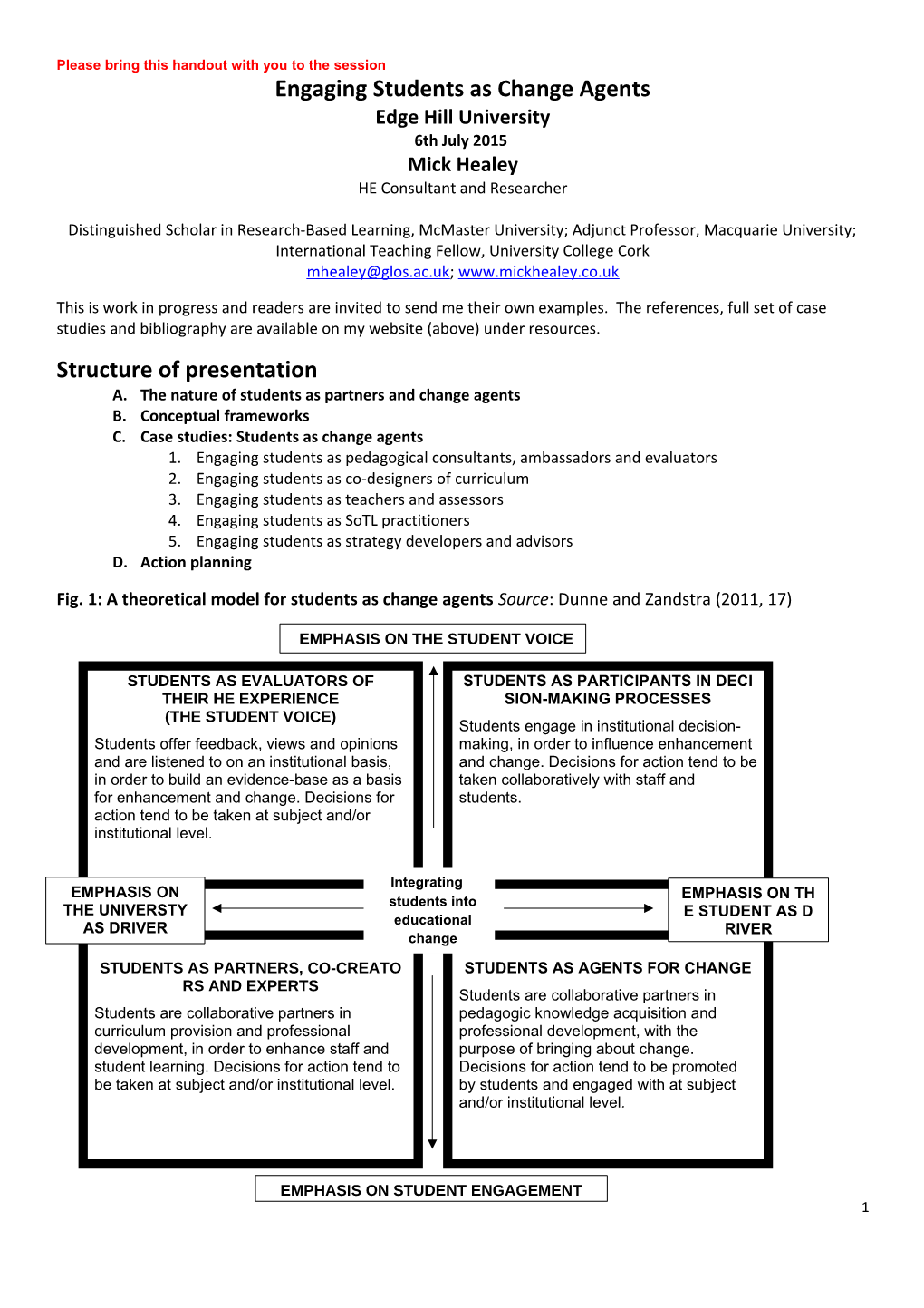 Students As Producers and As Change Agents