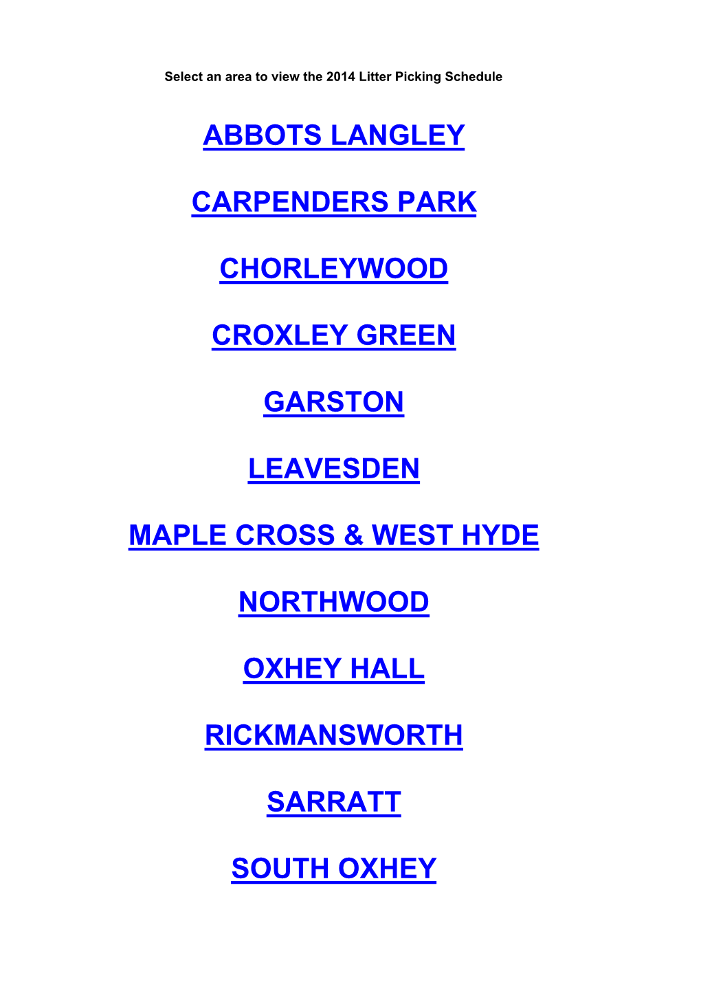 Abbots Langley Carpenders Park Chorleywood Croxley