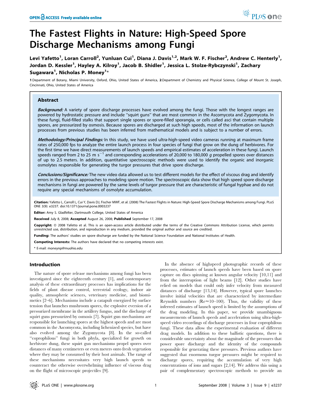 High-Speed Spore Discharge Mechanisms Among Fungi