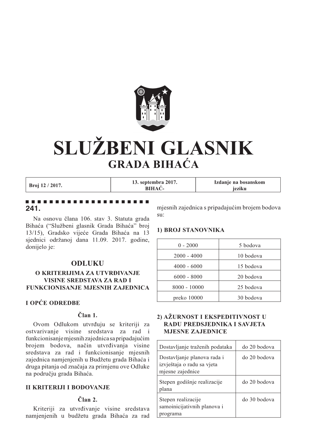 Sluzbeni Glasnik Grada Bihaca 12 17