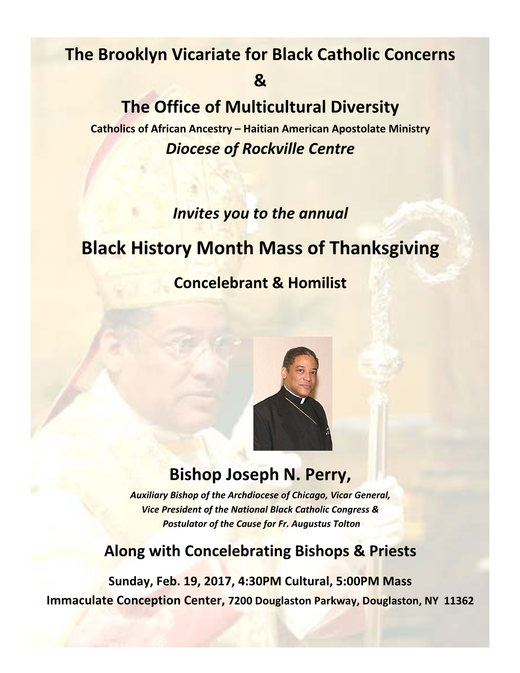 Black History Month Mass of Thanksgiving Concelebrant & Homilist