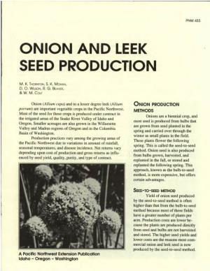 Onion and Leek Seed Production