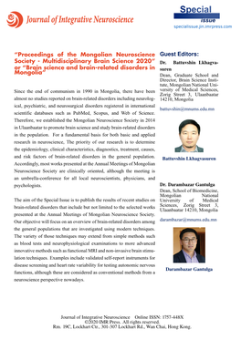 Proceedings of the Mongolian Neuroscience Society