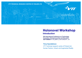 Holonovel Workshop Introduction