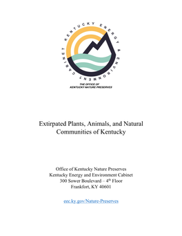 Extirpated Plants, Animals, and Natural Communities of Kentucky