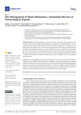 The Management of Brain Metastases—Systematic Review of Neurosurgical Aspects