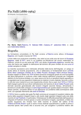 Pia Nalli (1886-1964) Da Wikipedia, L'enciclopedia Libera