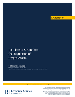 It's Time to Strengthen the Regulation of Crypto-Assets