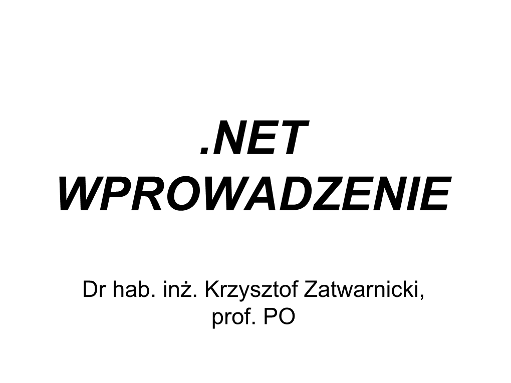 Net Wprowadzenie