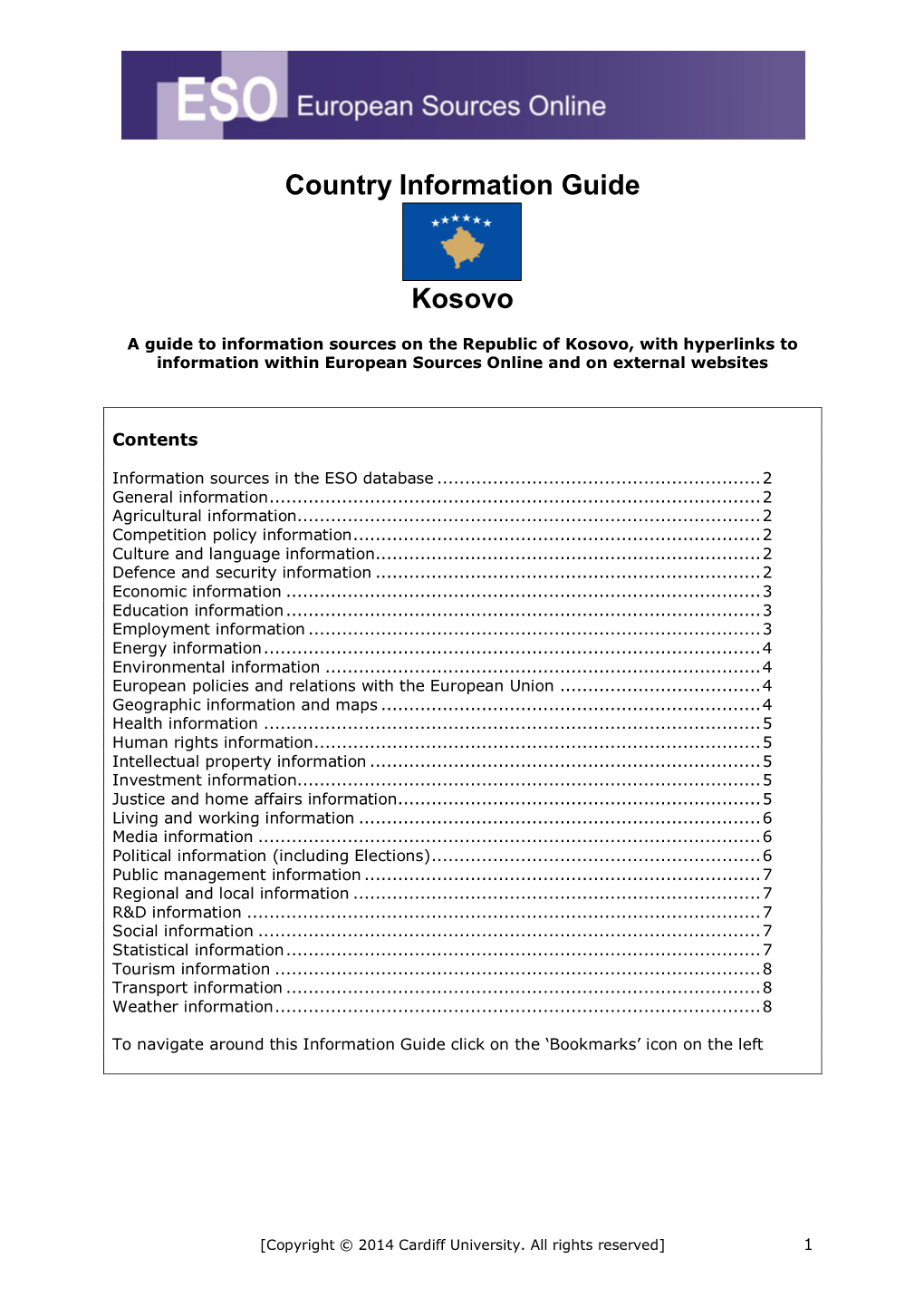 Country Information Guide Kosovo