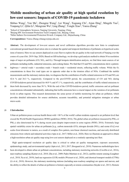 Mobile Monitoring of Urban Air Quality at High Spatial Resolution by Low