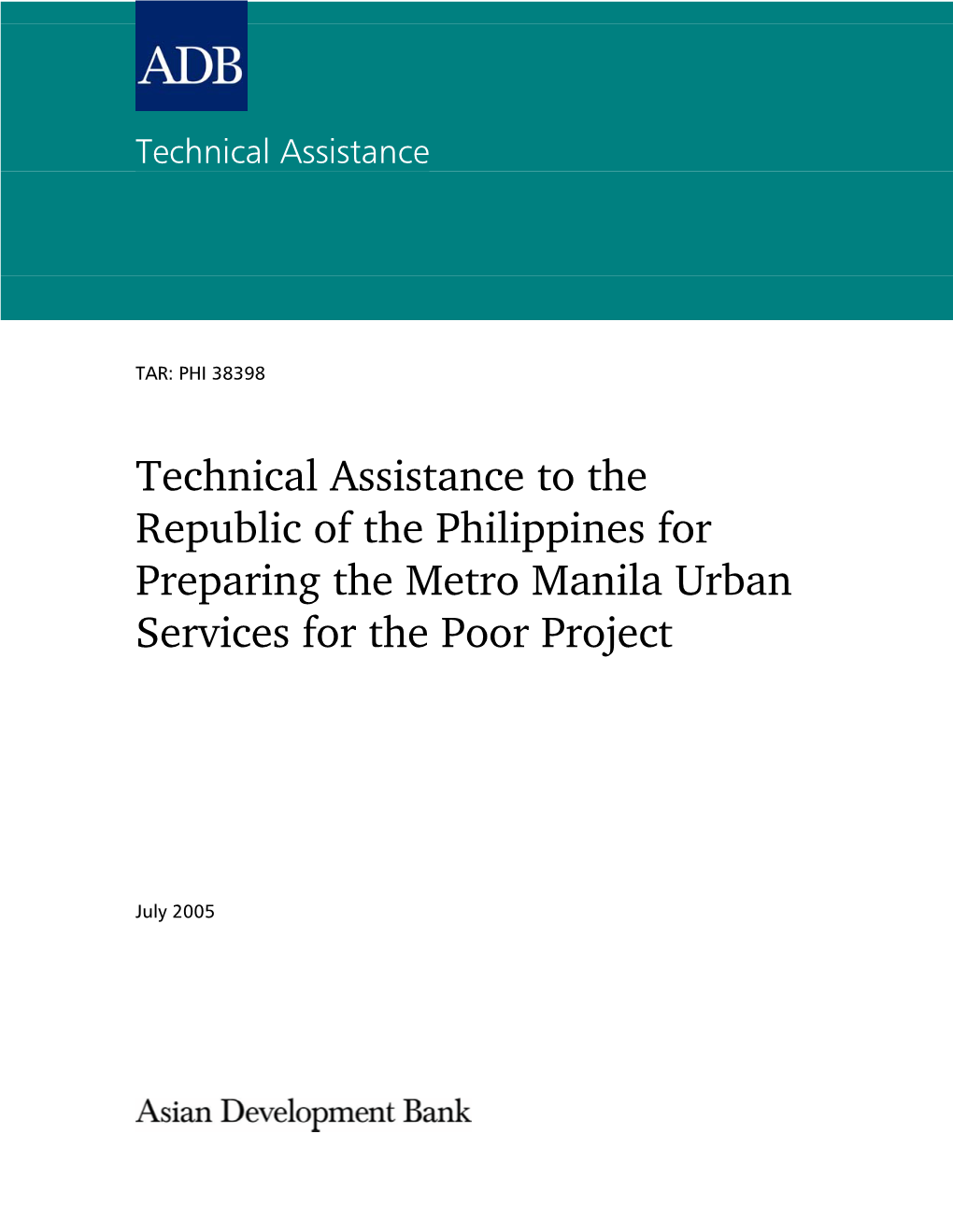 Metro Manila Urban Services for the Poor Project